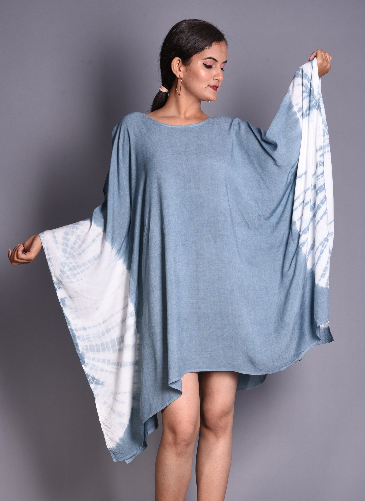 Women’s Tie-Dye Kaftan Dress – Flowing Cotton Fabric, Boho Chic Design - Image 5