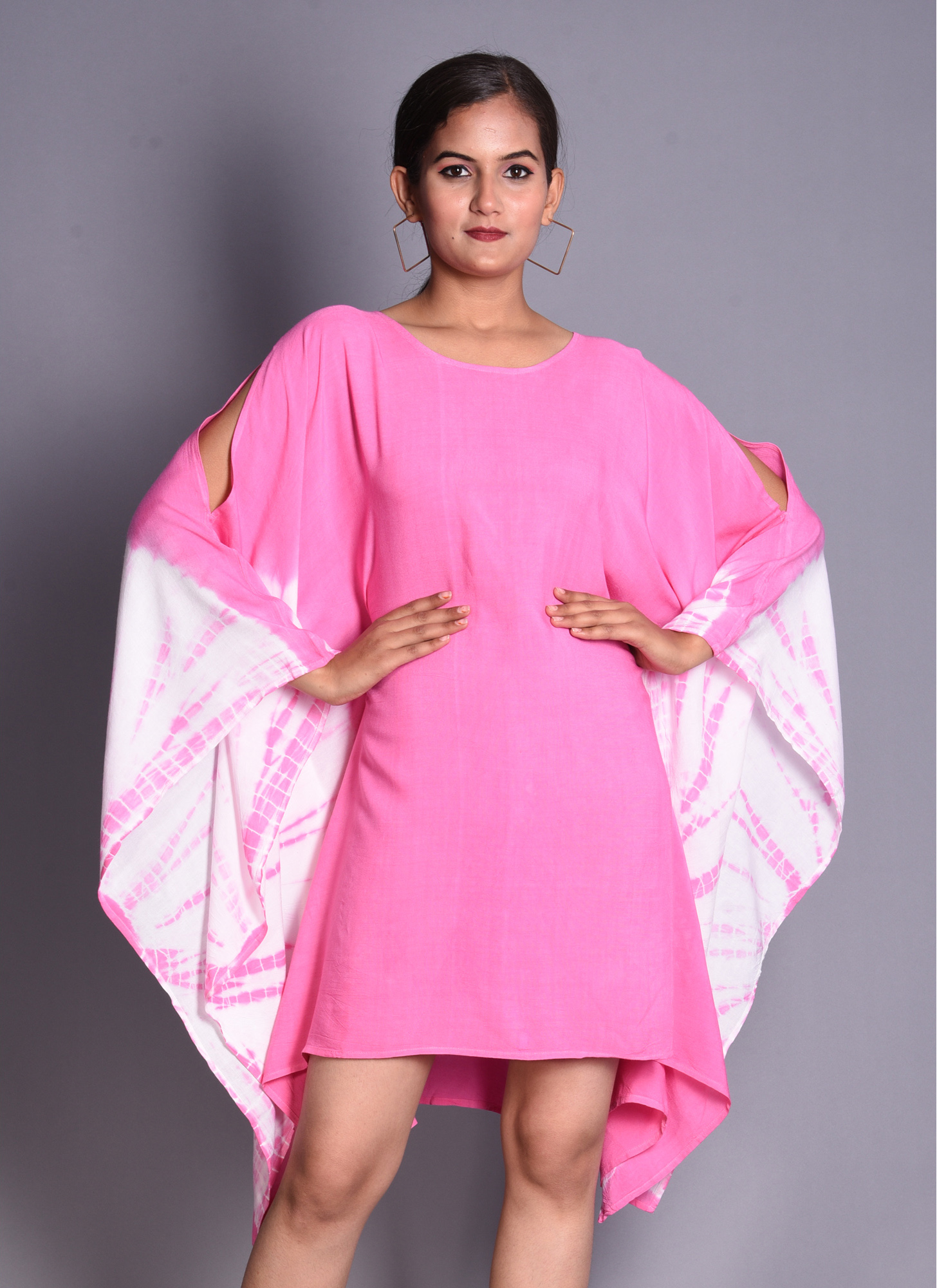 Women’s Tie-Dye Kaftan Dress – Flowing Cotton Fabric, Boho Chic Design - Image 6