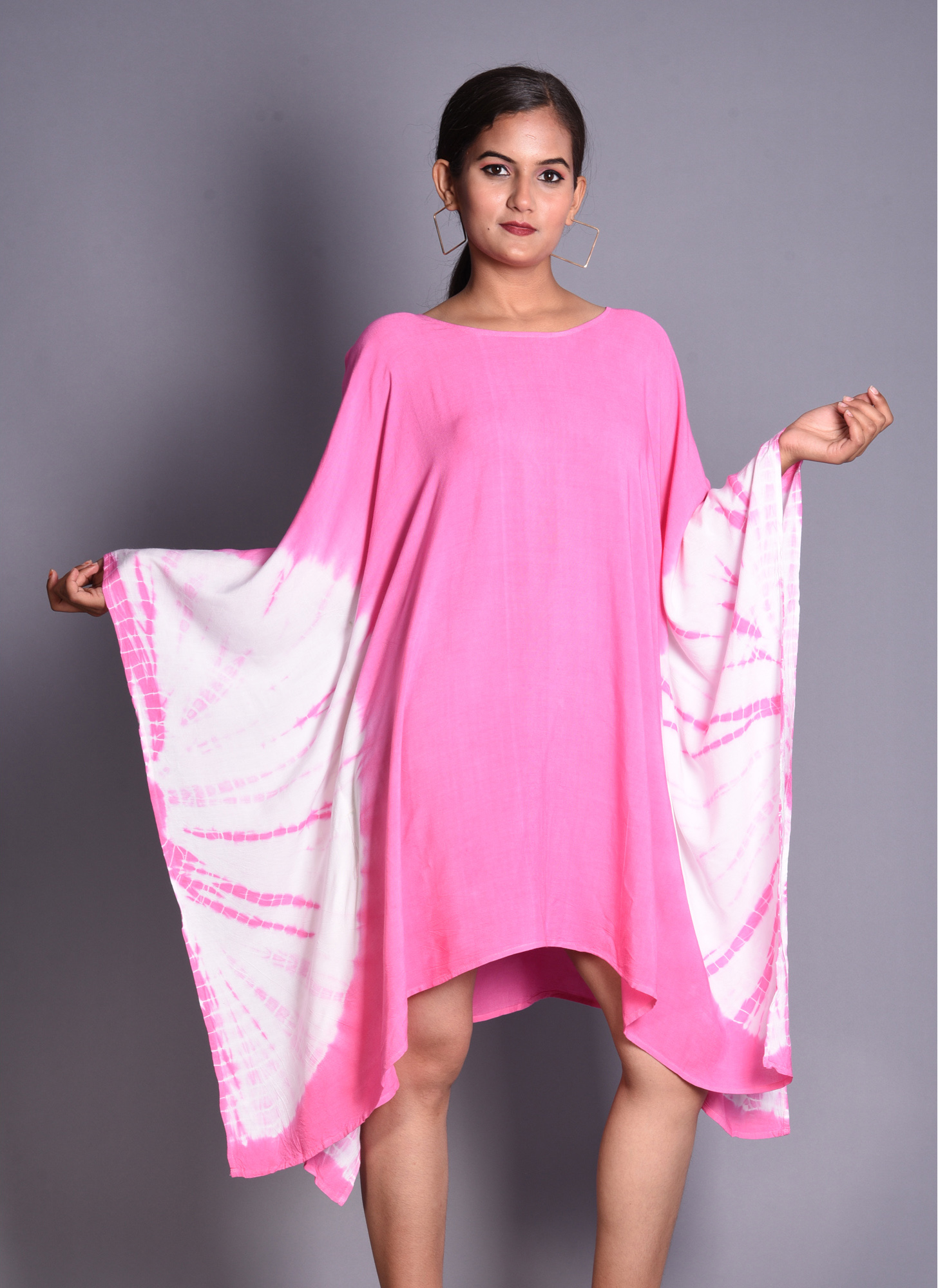 Women’s Tie-Dye Kaftan Dress – Flowing Cotton Fabric, Boho Chic Design - Image 7