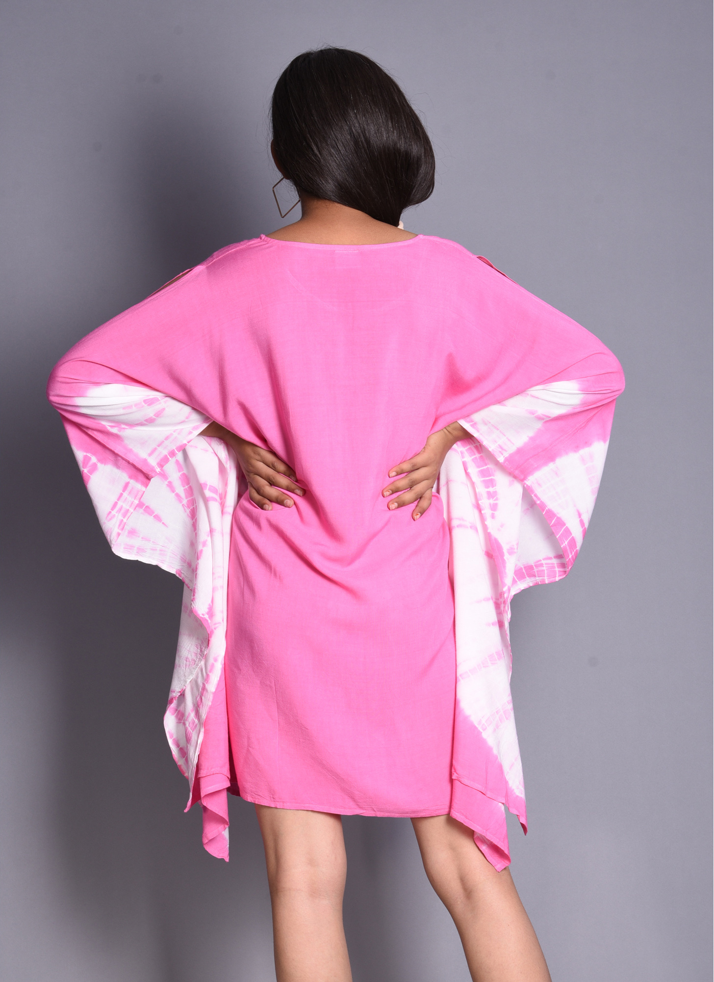 Women’s Tie-Dye Kaftan Dress – Flowing Cotton Fabric, Boho Chic Design - Image 9