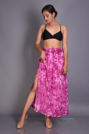 Tie-Dye Maxi Skirt with Side Slits