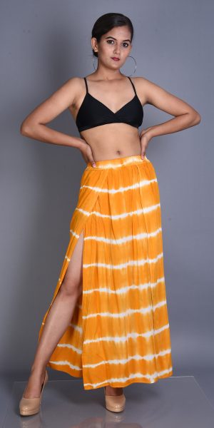 Tie-Dye Maxi Skirt with Side Slits