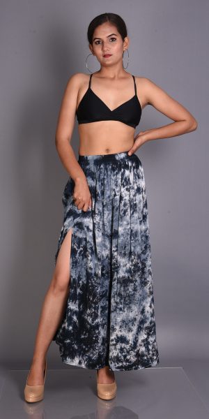 Tie-Dye Maxi Skirt with Side Slits