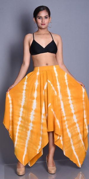 Tie-Dye Handkerchief Hem Maxi Skirt