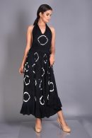 Cotton Tie-Dye Halter Maxi Dress