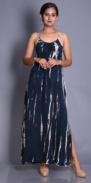 Tie-Dye Maxi Dress with Spaghetti Straps